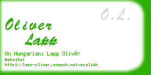 oliver lapp business card